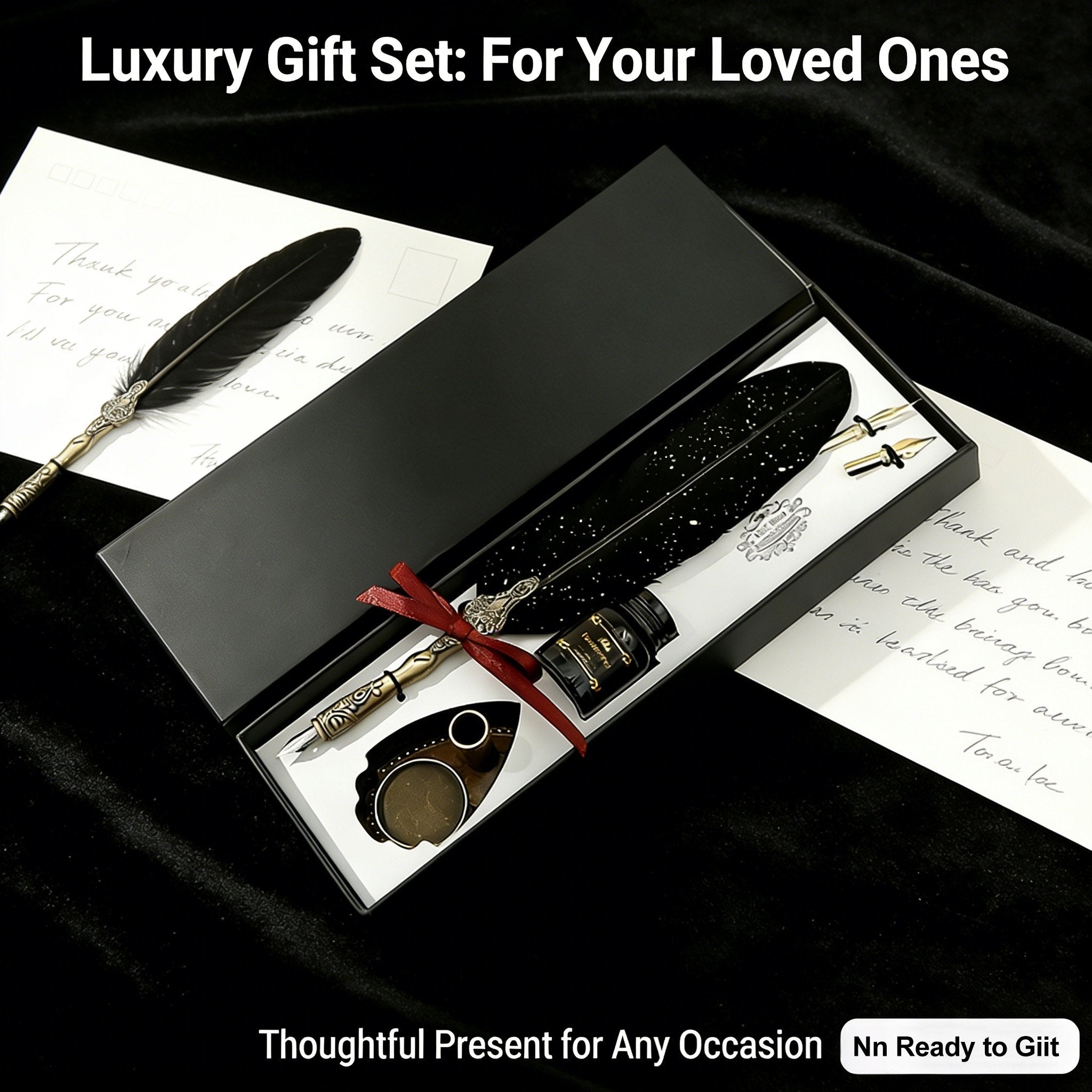 Vintage Signature Pen Calligraphy Set – Feather Pen for Writing