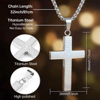 Lord's Prayer Scibble Cross Necklace
