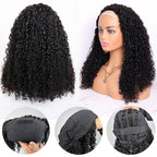 Glueless Kinky Curly Human Hair Half Wig