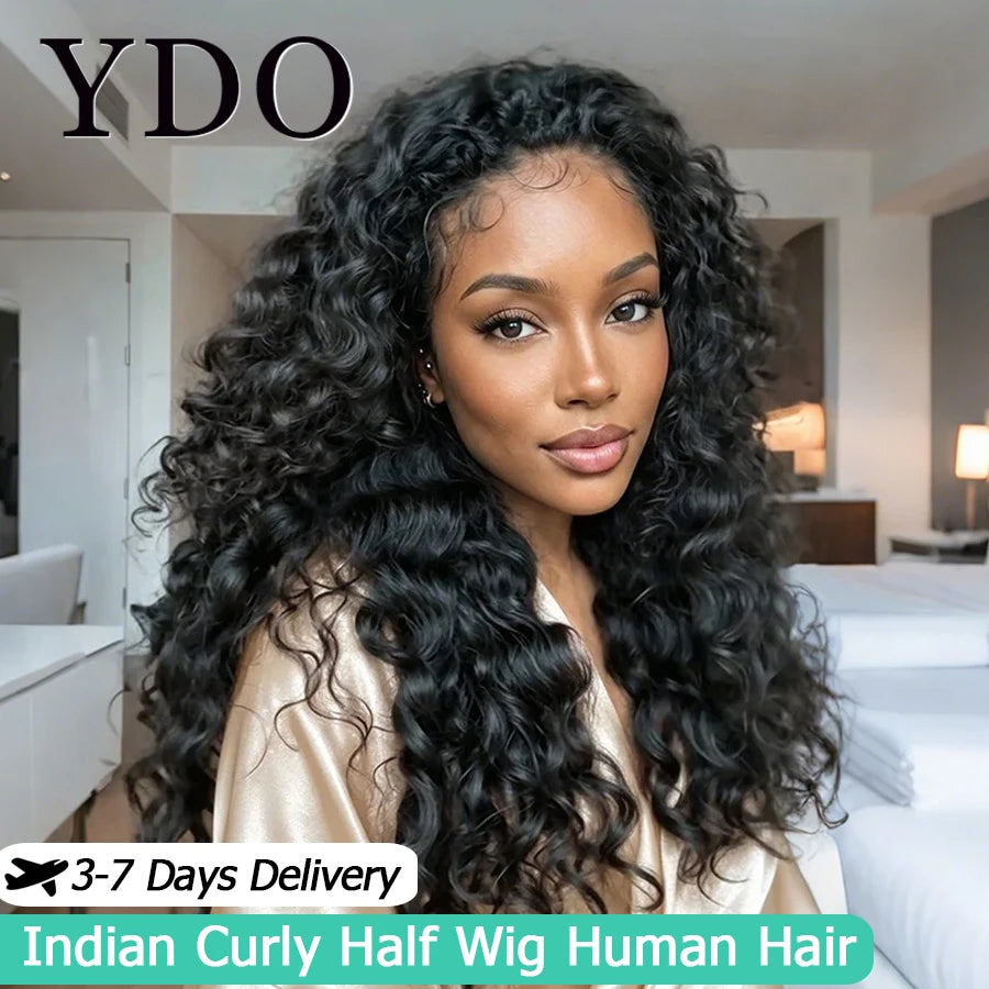 Indian Curly 3-in-1 Flip-Over Half Wig