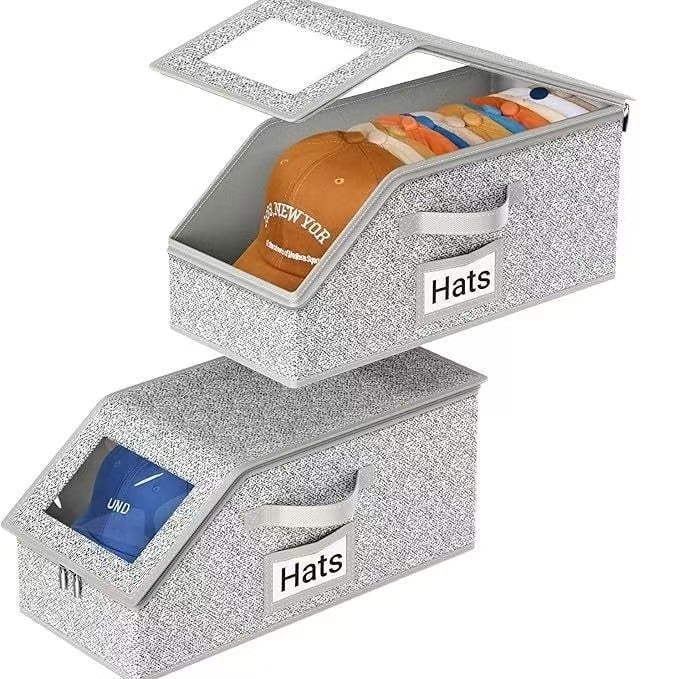 Stackable Hat Storage Boxes for Baseball Caps