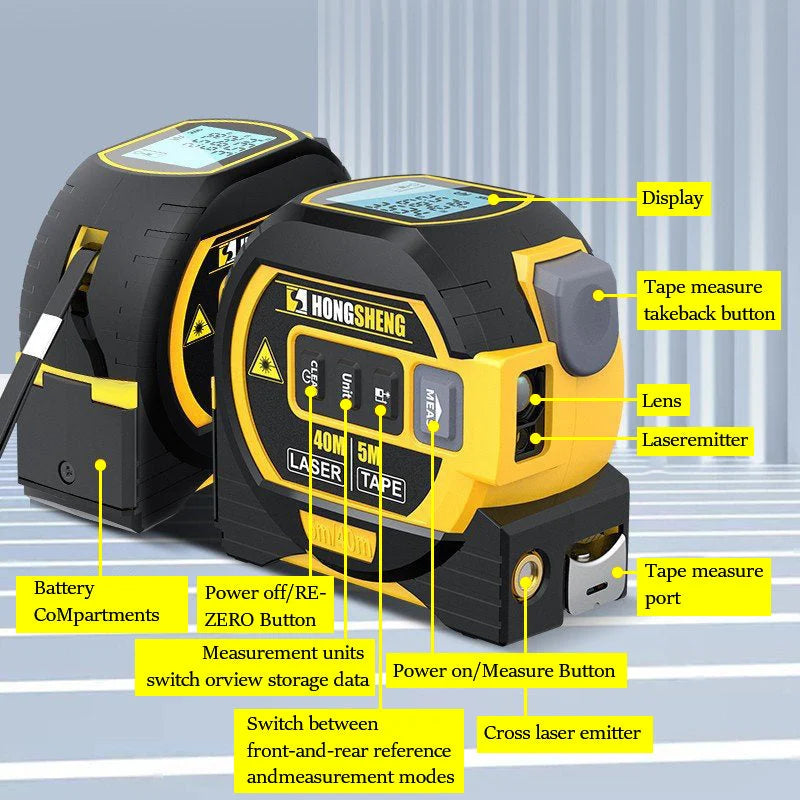 VTYER® Measurin Sight 3-In-1 Infrared Laser Tape Measuring