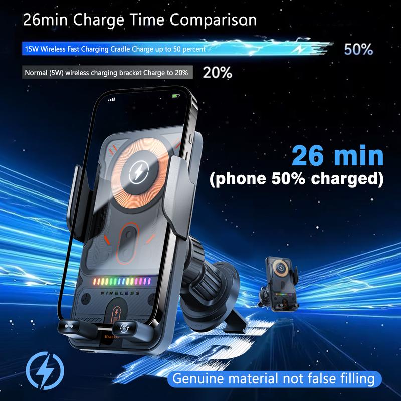 NOW! 2-in-1 Car Phone Holder & Wireless Charger – 360° Rotation, Strong Grip & Fast Charging
