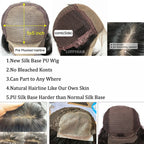 Body Wave Wig with Bangs, Silk Base Closure
