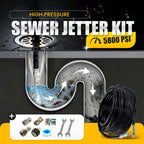 5800 PSI sewer cleaning kit – Rotating nozzle and reinforced hose for unclogging pipes