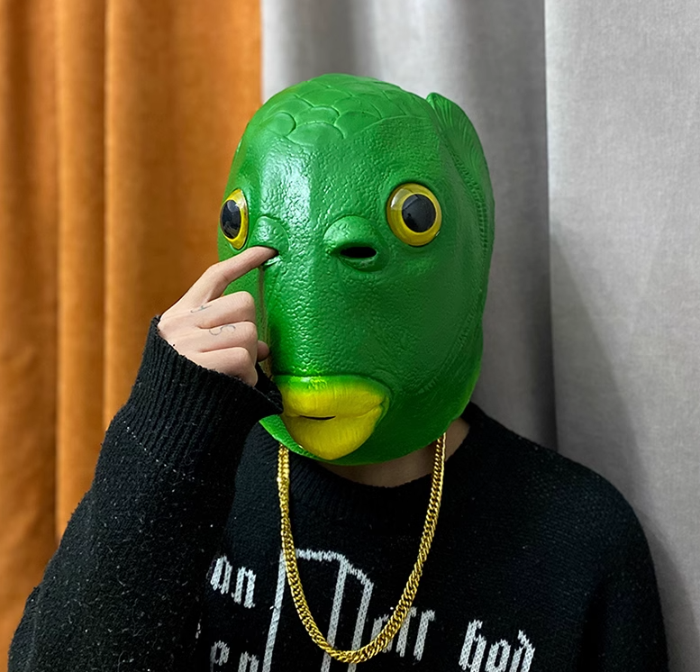 Funny Gifts Fun mask with green fish head