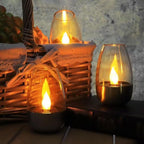 Solar Power Tea Lights Outdoor Flameless Flicker