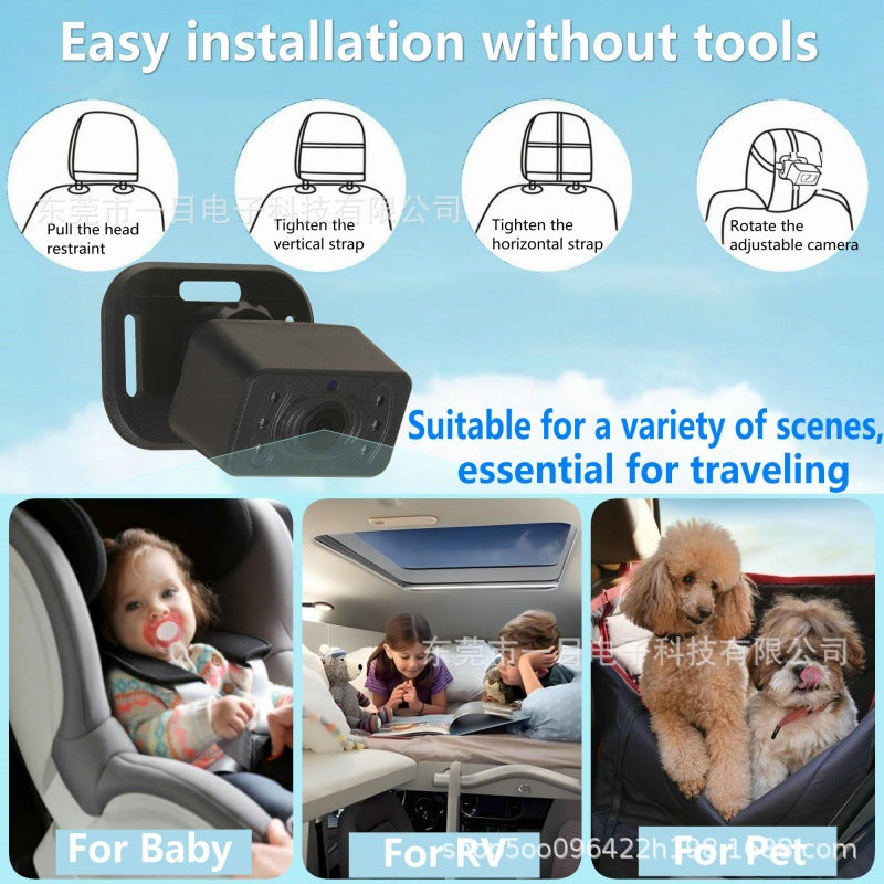 【Baby Car Mirror】 Rear Seat Infant Monitor with 1080P Crystal-Clear View & 360° Rotation | Easy Plug & Play Installation, Wide-Angle Safety Mirror for Parents