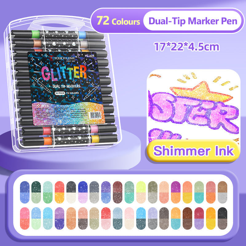 Christmas Gift Idea Dual-Tip Glitter Marker Pen
