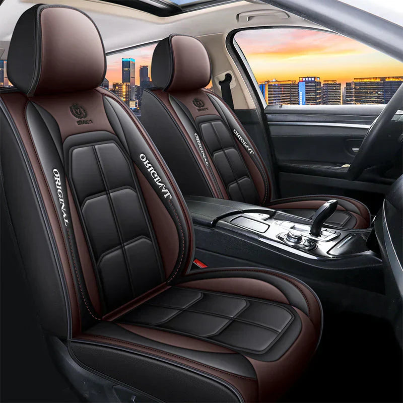 & Premium Leather Front Seat Covers – Universal Fit for Sedans, SUVs & Trucks
