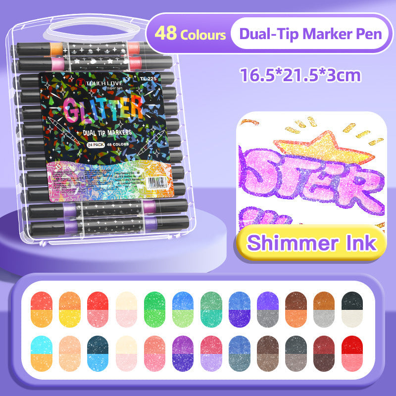 Christmas Gift Idea Dual-Tip Glitter Marker Pen