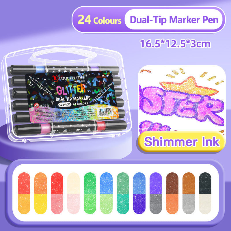 Christmas Gift Idea Dual-Tip Glitter Marker Pen
