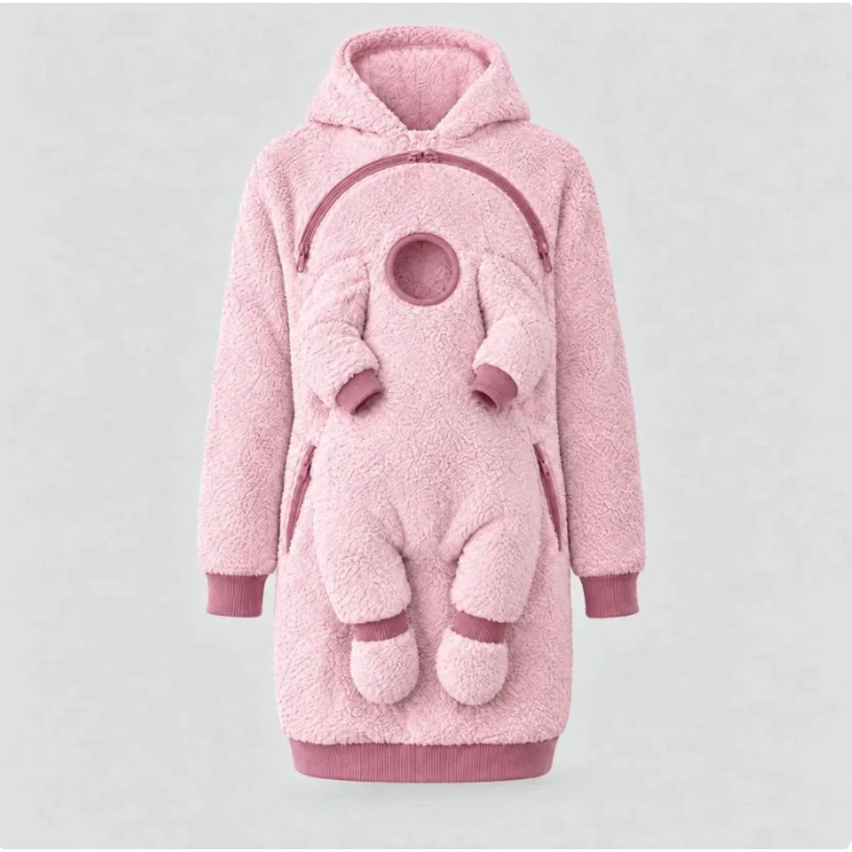 Plush Kangaroo Babywearing Fleece Hoodie