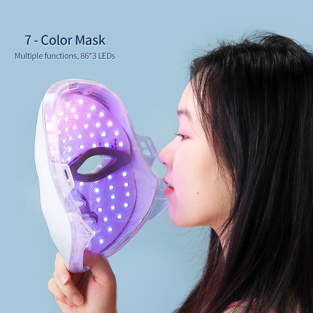 7-Color LED Face & Neck Light Therapy Mask