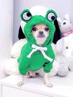 Cozy Frog Fleece Dog Hoodie
