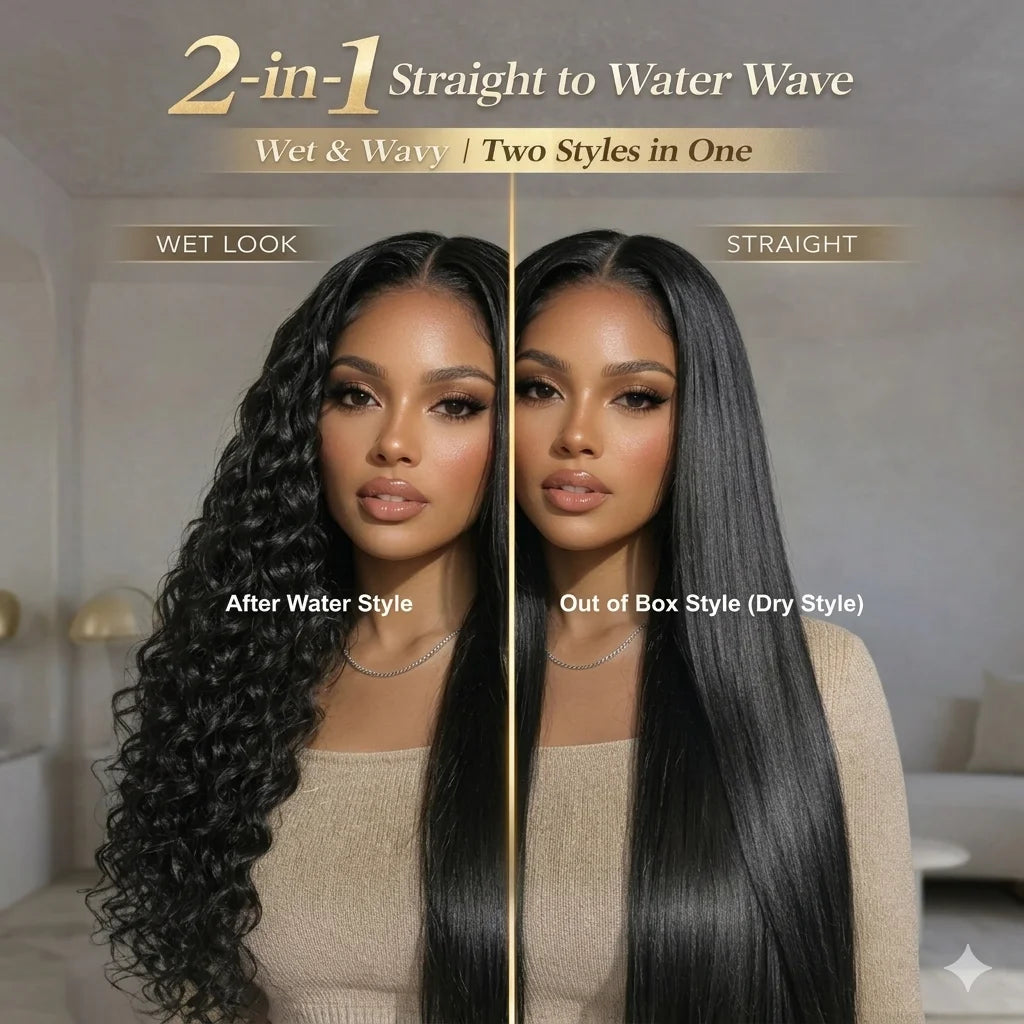 2-in-1 Straight to Wave Glueless Wig