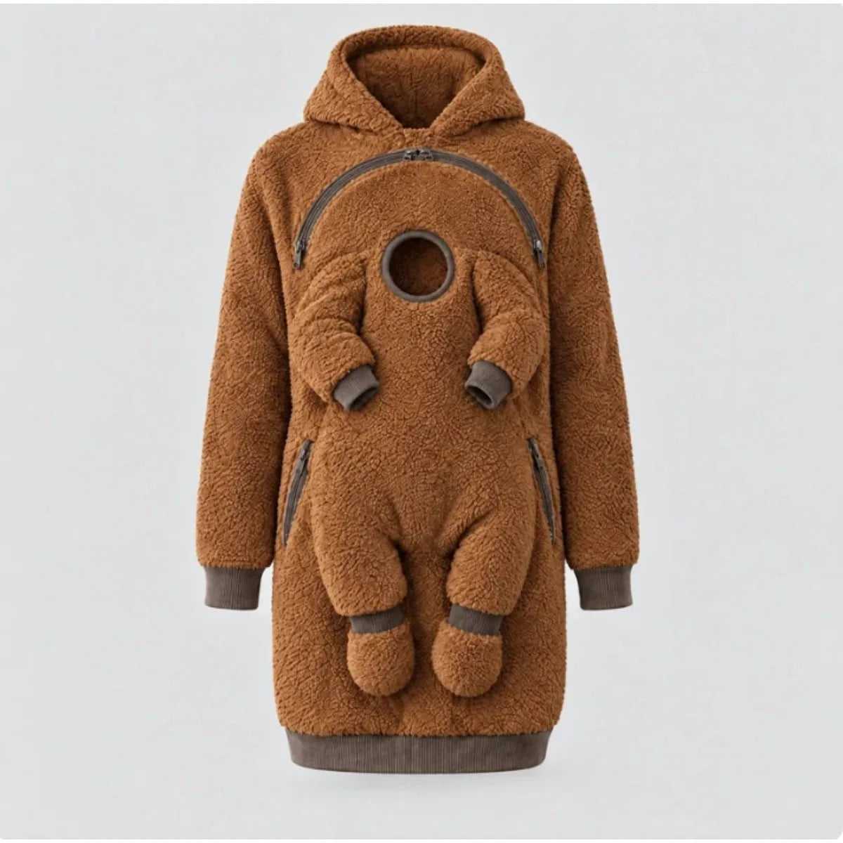 Plush Kangaroo Babywearing Fleece Hoodie