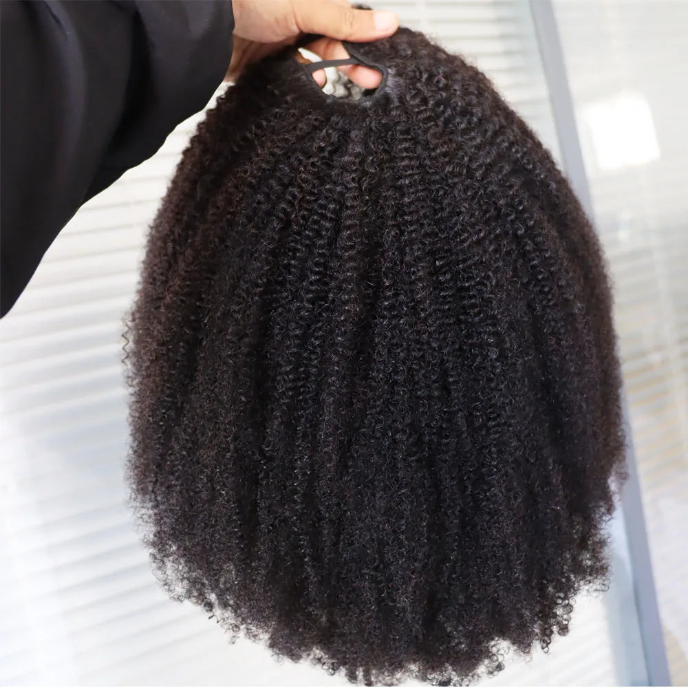 4C Afro Kinky Curly Virgin Human Hair Wig