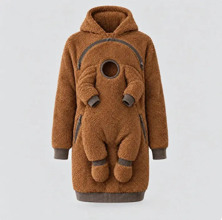 Plush Kangaroo Babywearing Fleece Hoodie