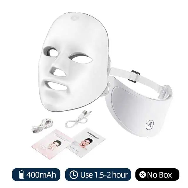 7-Color LED Face & Neck Light Therapy Mask