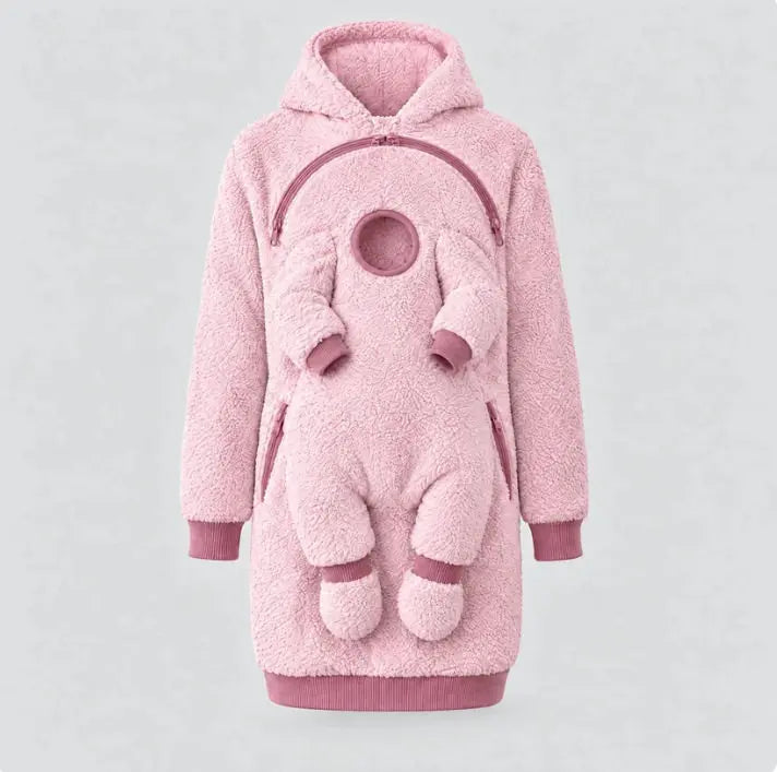 Plush Kangaroo Babywearing Fleece Hoodie