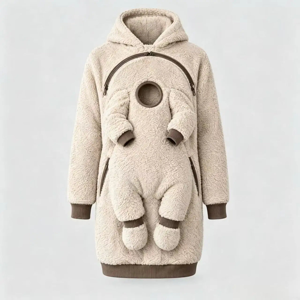 Plush Kangaroo Babywearing Fleece Hoodie