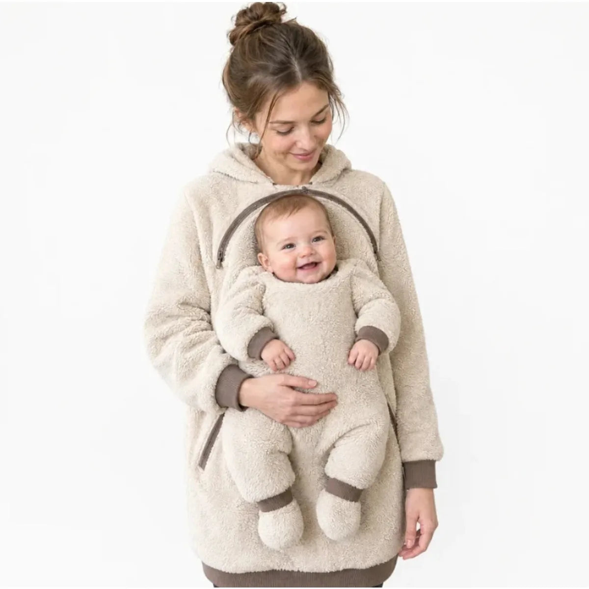 Plush Kangaroo Babywearing Fleece Hoodie