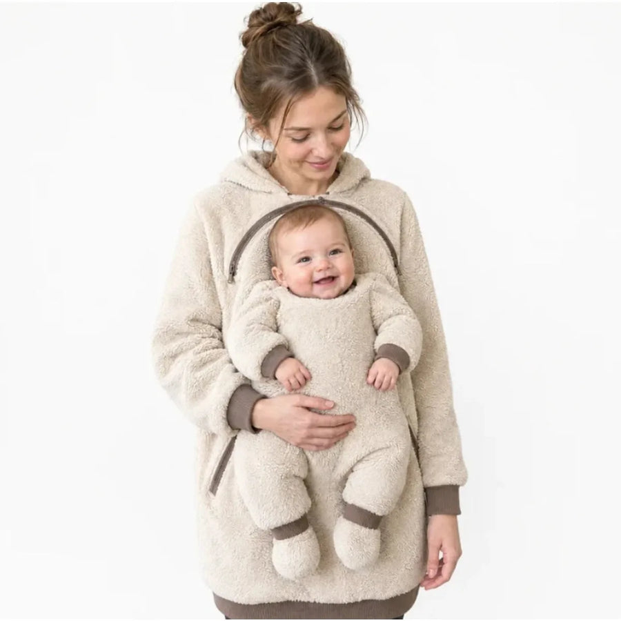 Plush Kangaroo Babywearing Fleece Hoodie