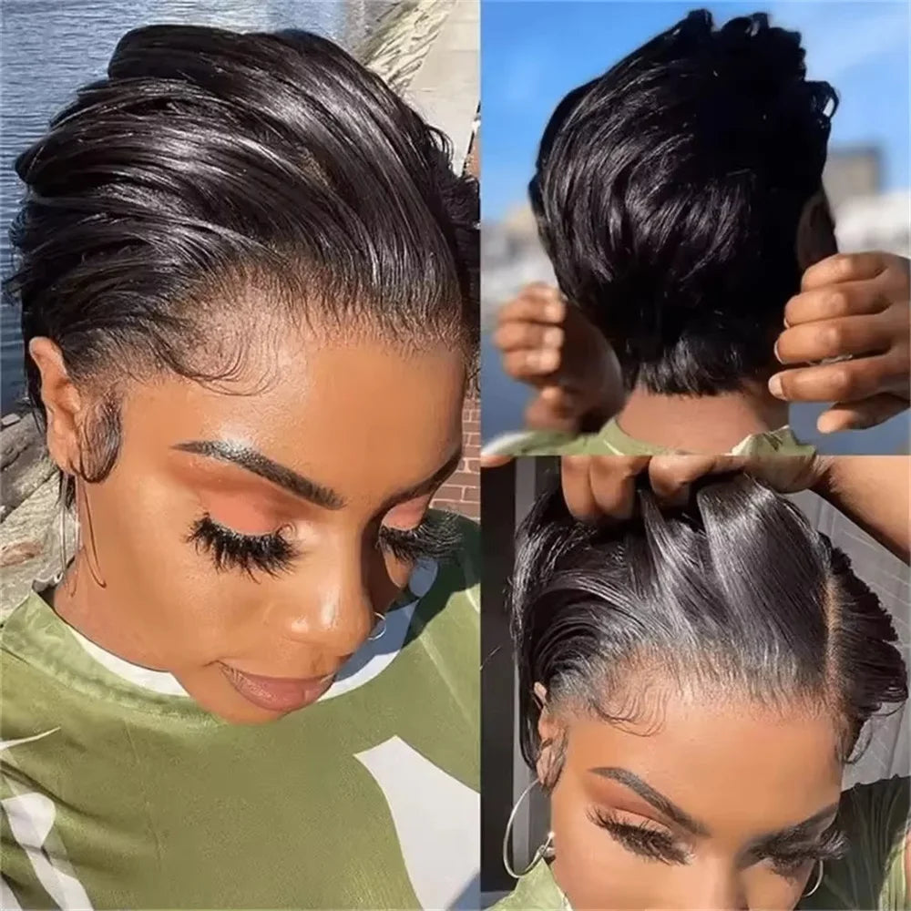 Straight Pixie Cut Lace Front Wig