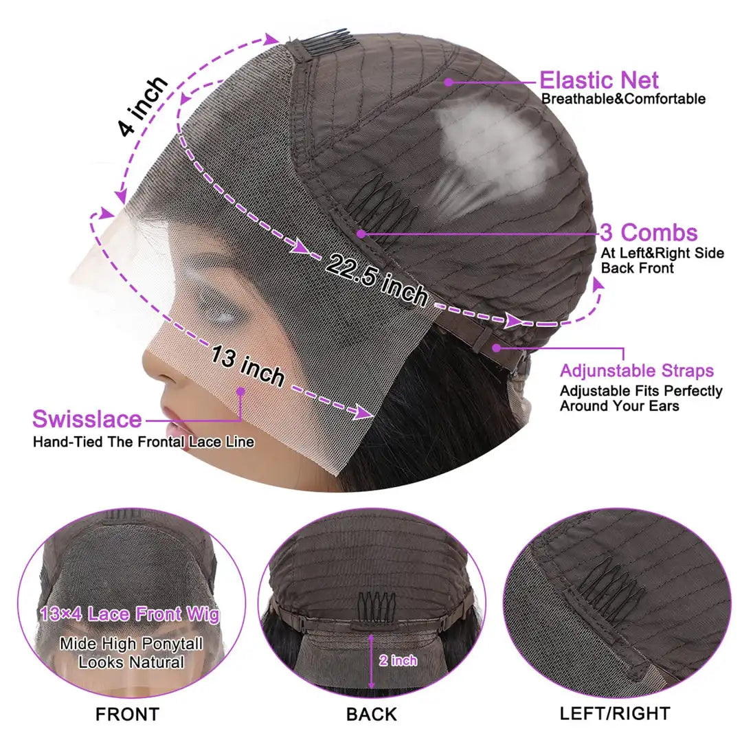 Natural Black Body Wave HD Lace Front Wig