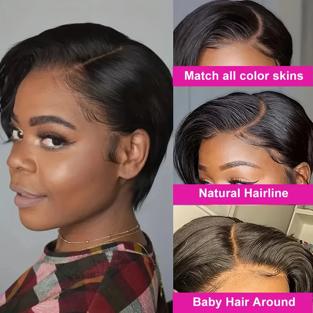Straight Pixie Cut Lace Front Wig