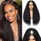 Kinky Straight Glueless V-Part Human Hair Wig
