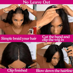 Glueless Straight V-Part Human Hair Wig