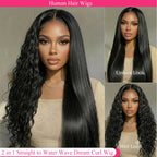 2-in-1 Straight to Wave Glueless Wig