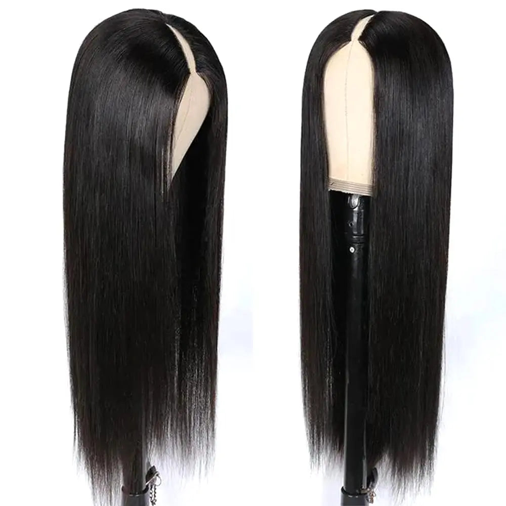 Glueless Straight V-Part Human Hair Wig