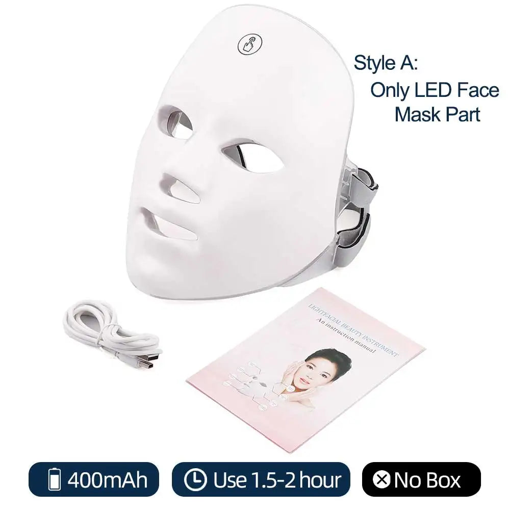 7-Color LED Face & Neck Light Therapy Mask