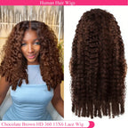 Chocolate Brown Burmese Curly Glueless Wig