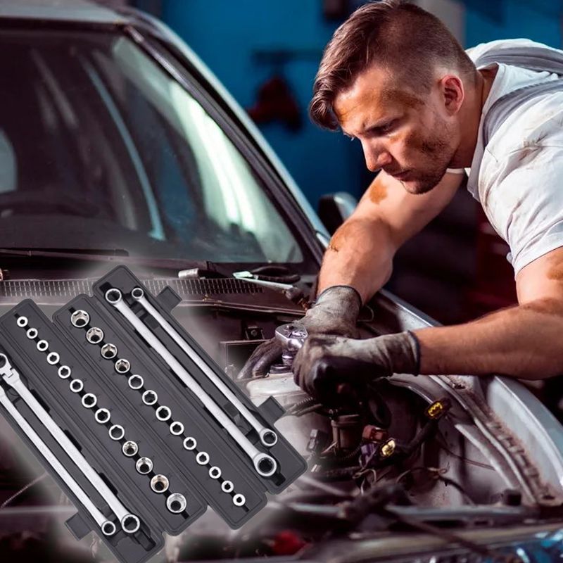 15pcs Adjustable Ratchet Wrench Kit Great Gift （Great Sale Buy 2 Get + ）