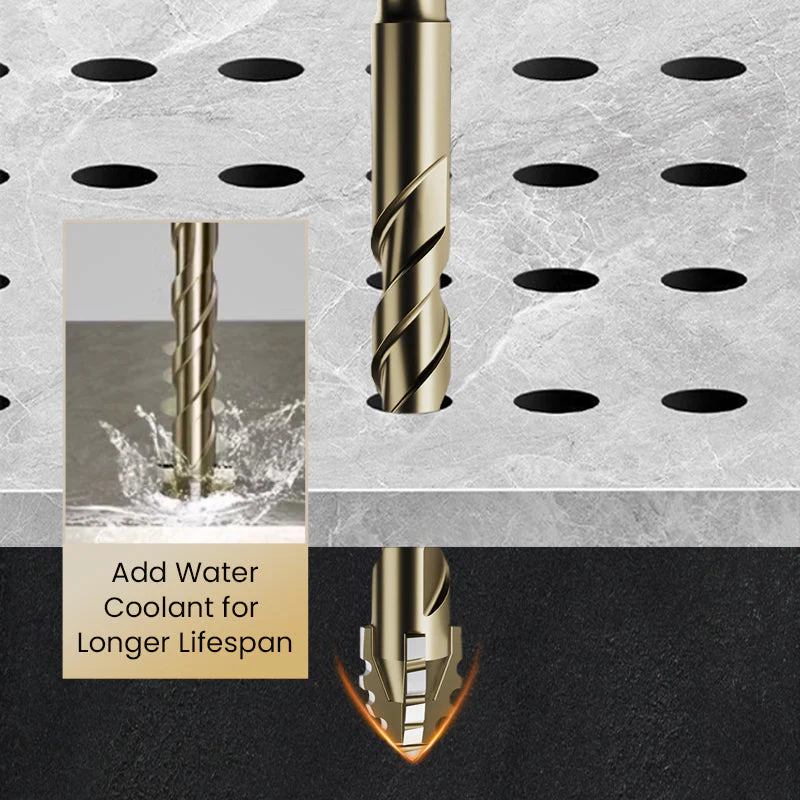 Upgraded Eccentric Four-Flute Drill Bit for Ceramic, Glass, Marble, and Metal