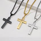 Lord's Prayer Scibble Cross Necklace