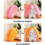 PROMOTION - Strawberry Bunny Transformed into Little Rabbit Fruit Doll Plush Toy