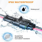 18 AWG Waterproof Male/Female Electrical Connectors—Suitable for truck, motorcycle, marine, and other wire connections