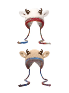 Warm Fluffy Christmas Reindeer Antler Hat | Cute 2-in-1 Wear