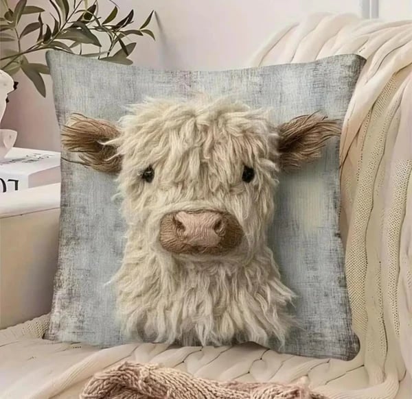 Personalized Scottish Highland Cattle Pillow Cover