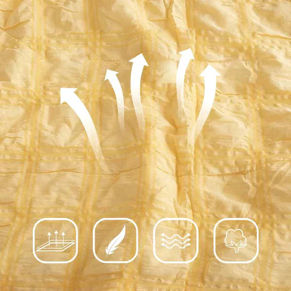 [Excellent Value] Icy Seersucker Summer Cool Quilt Lace 4-piece Set