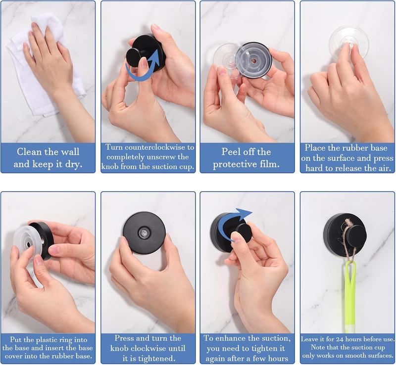 2 Packs Suction Cup Hooks for Shower