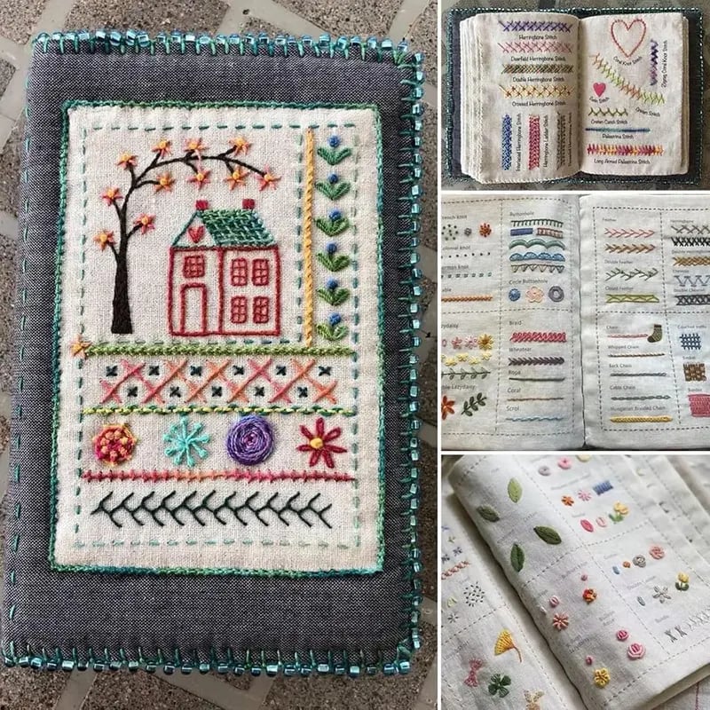 ON SALE All-in-One Embroidery Stitch Book & Sewing Kit