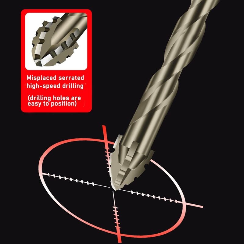 New Four-Flute Sawtooth Eccentric Drill Bit Set
