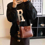 Leather Vintage Fashion Bag with Adjustable Wider Shoulder Strap