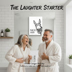 Funny Bathroom Wall Art - "Nice Ass" Donkey Print